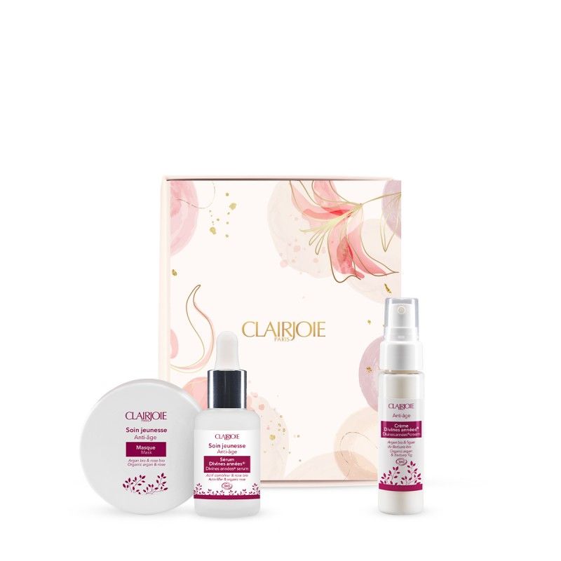 Coffret bio Divines années, idée cadeau | Clairjoie cosmétiques Coffret bio Divines années, idée cadeau | Clairjoie cosmétiques