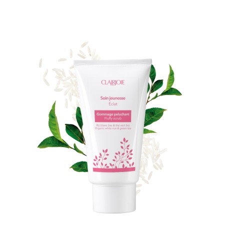 Organic white rice and green tea fluffy scrub Clairjoie