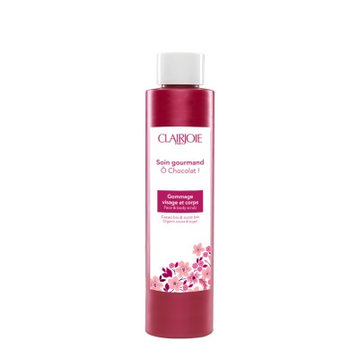 Gommage visage et corps confort pour les peaux sèches cacao sucré bio Clairjoie 200ml