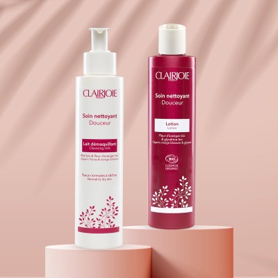 Duo Lait Douceur et Lotion Douceur certifiée bio + un carré démaquillant OFFERT