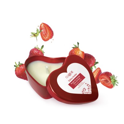 bougie coeur de fraise