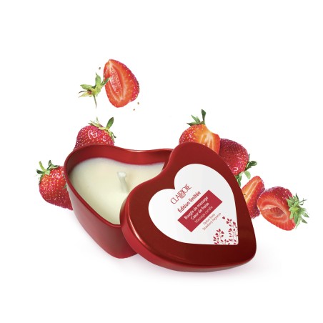 bougie coeur de fraise