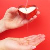 Bougie de massage bio et cosmestible Coeur de Fraise