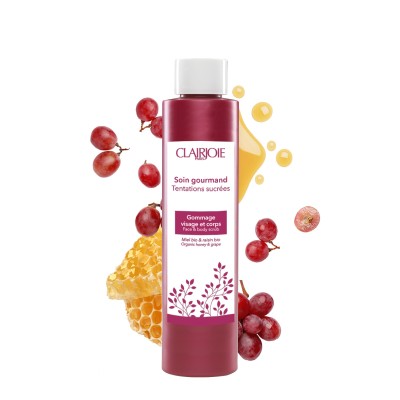 Gommage visage et corps Douceur fruitée et ses actifs