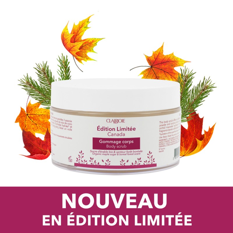 Gommage corps sucre d'érable - senteur forêt boréale 200g Gommage corps sucre d'érable - senteur forêt boréale 200g