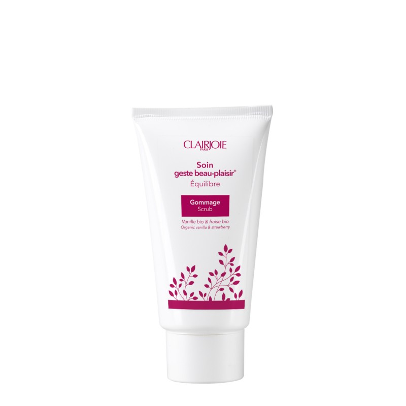 Gommage équilibre pour peaux mixtes vanille-fraise bio Clairjoie 75ml Gommage équilibre pour peaux mixtes vanille-fraise bio Clairjoie 75ml