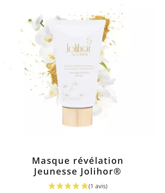 Masque révélation Jeunesse Jolihor or fleurs blanches et acide hyaluronique 