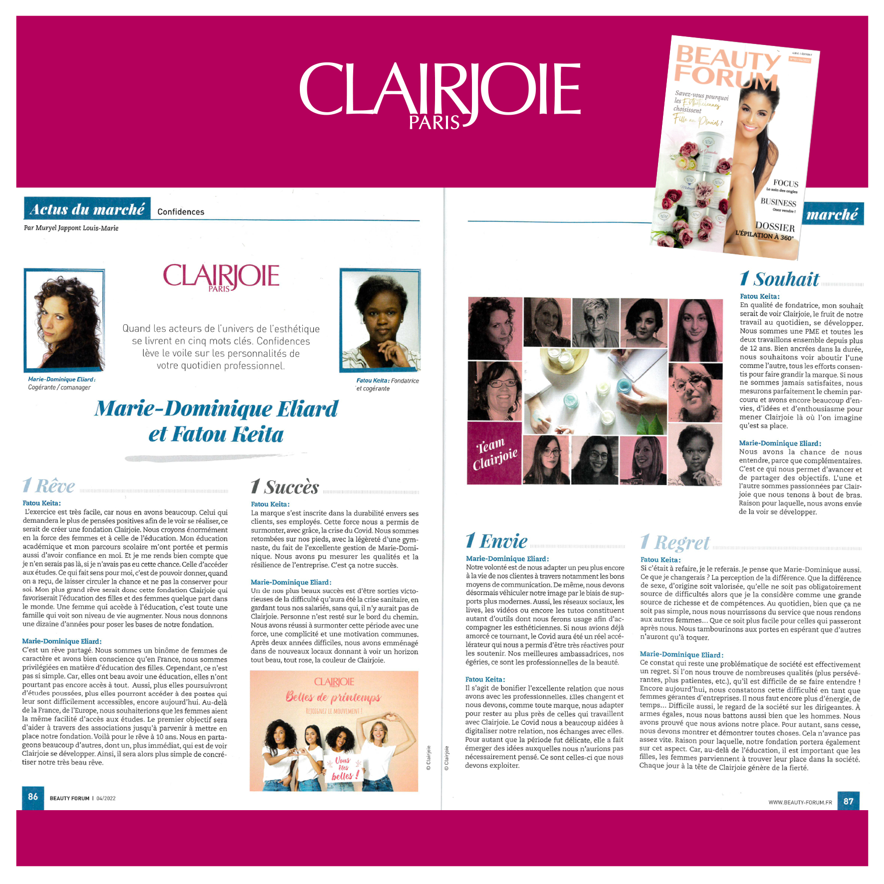 Beauty Forum Clairjoie se confie